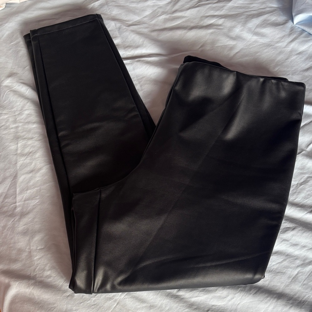 a new day Black Faux Leather Pants